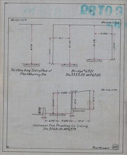 56103.LB--clearance sketches--Structures less than 8 feet from center line of track or less than 22 feet above top of rail [Group 06]