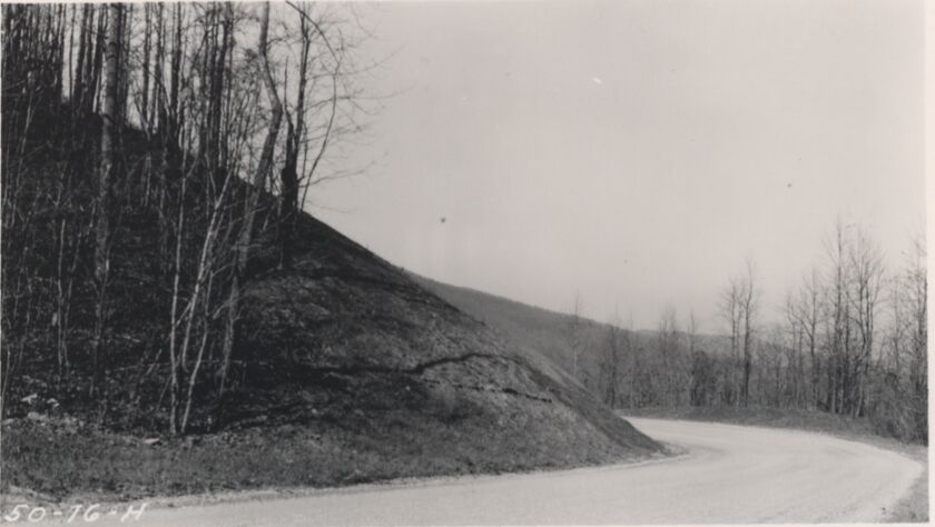 Flattened and seeded slope at Section 168
