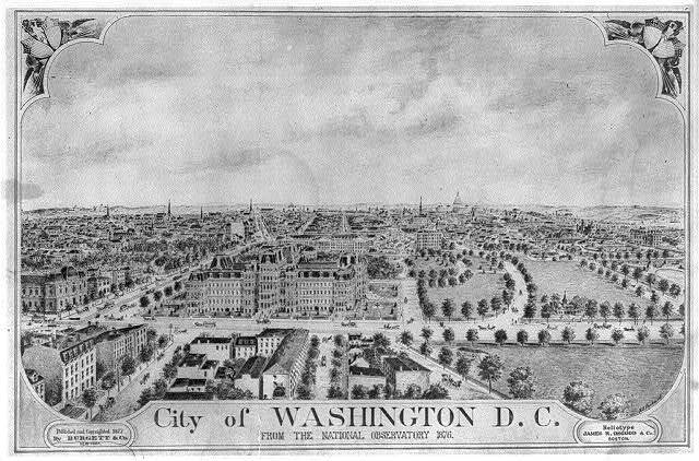 Sketch of Washington D.C. from the National Oberservatory.