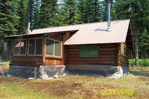 Hazardous fuels reduction around cabins during Wedge Fire, Glacier National Park