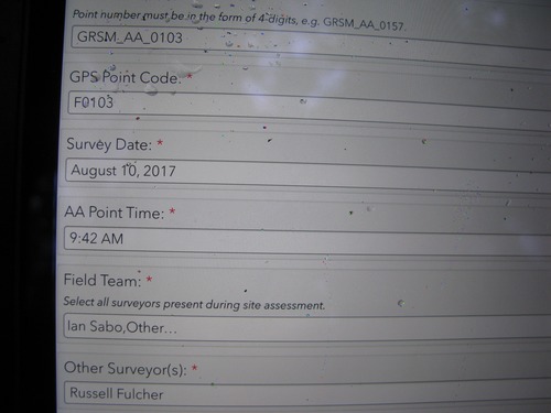 GRSM Accuracy Assessment. Plot Code: GRSM_AA_0103_1
