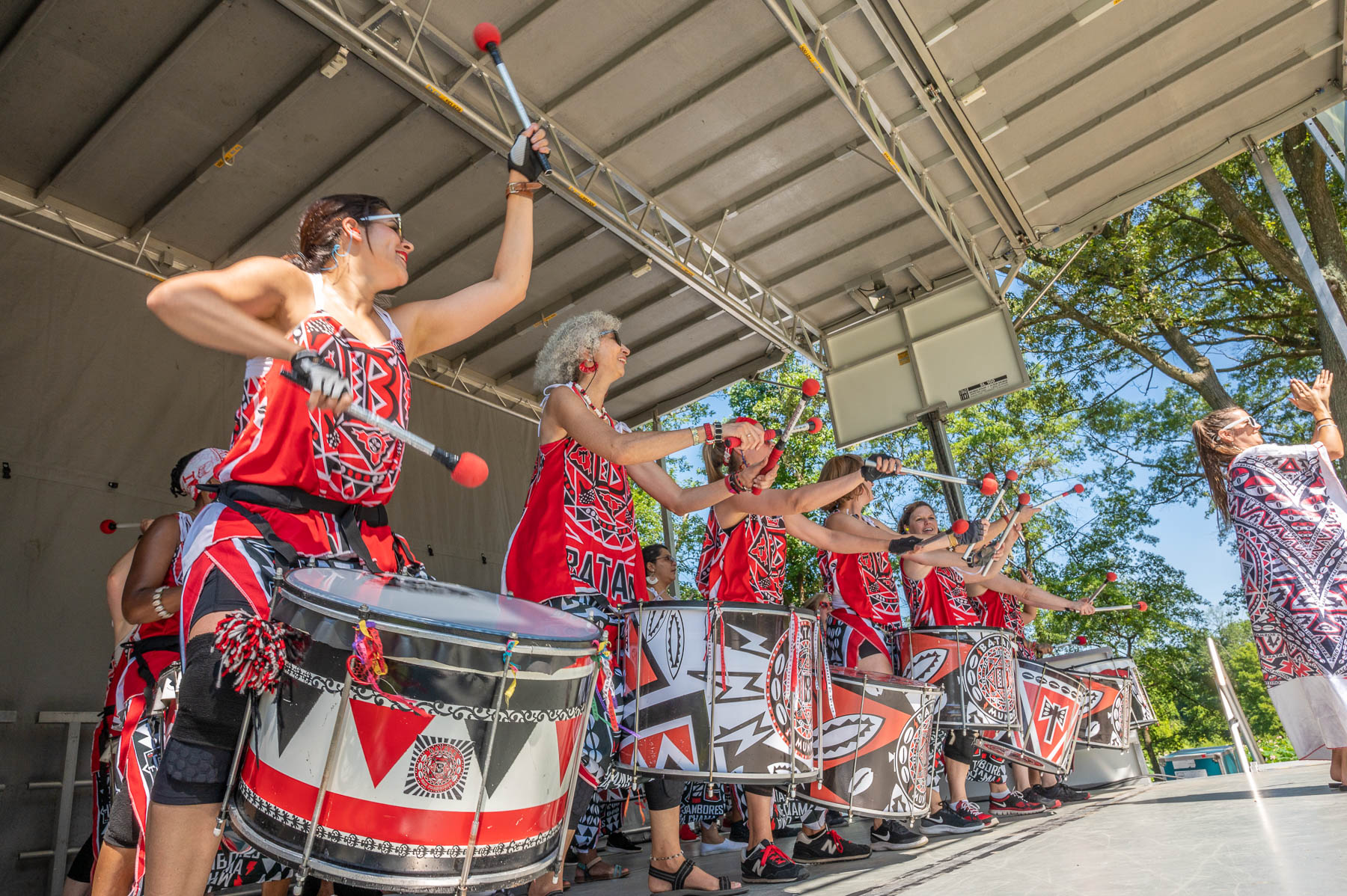 Members of Batala Washington (Afro-Brazilian drumming group) during their performance.