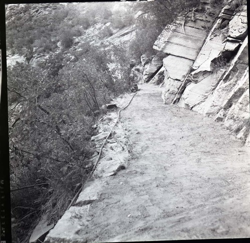 Completed portion of East Rim Trail in 1963 reconstruction project.
