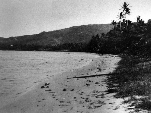 View along shore of Asan Beach. Prewar.(MARC GC 17 71 Neg. 93-2-15a)