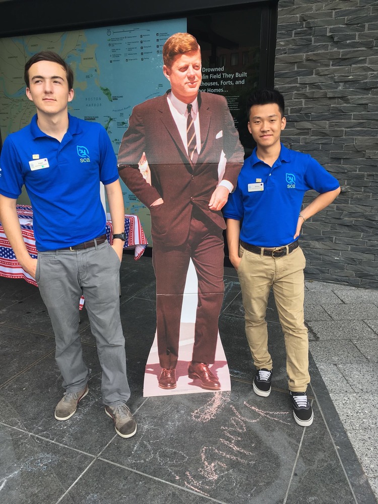 Stewards of the Future pose with JFK cutout