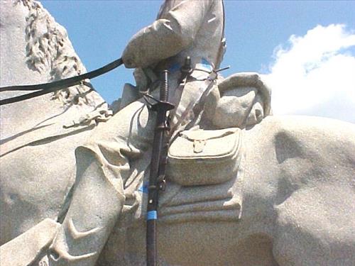 Repair of the 8th Pennsylvania Monument  at Gettysburg National Military Park in June 2007