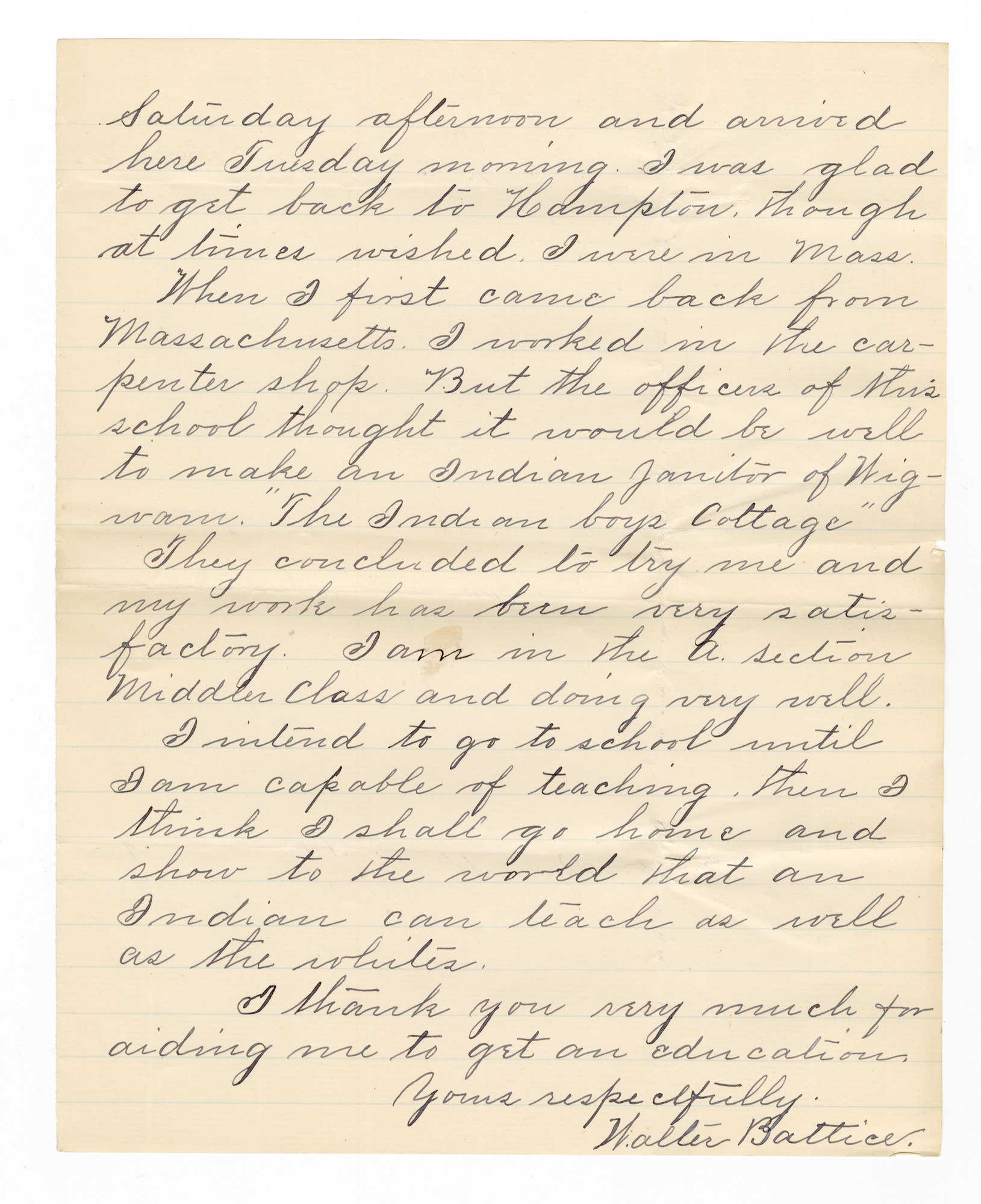 Manuscript letter