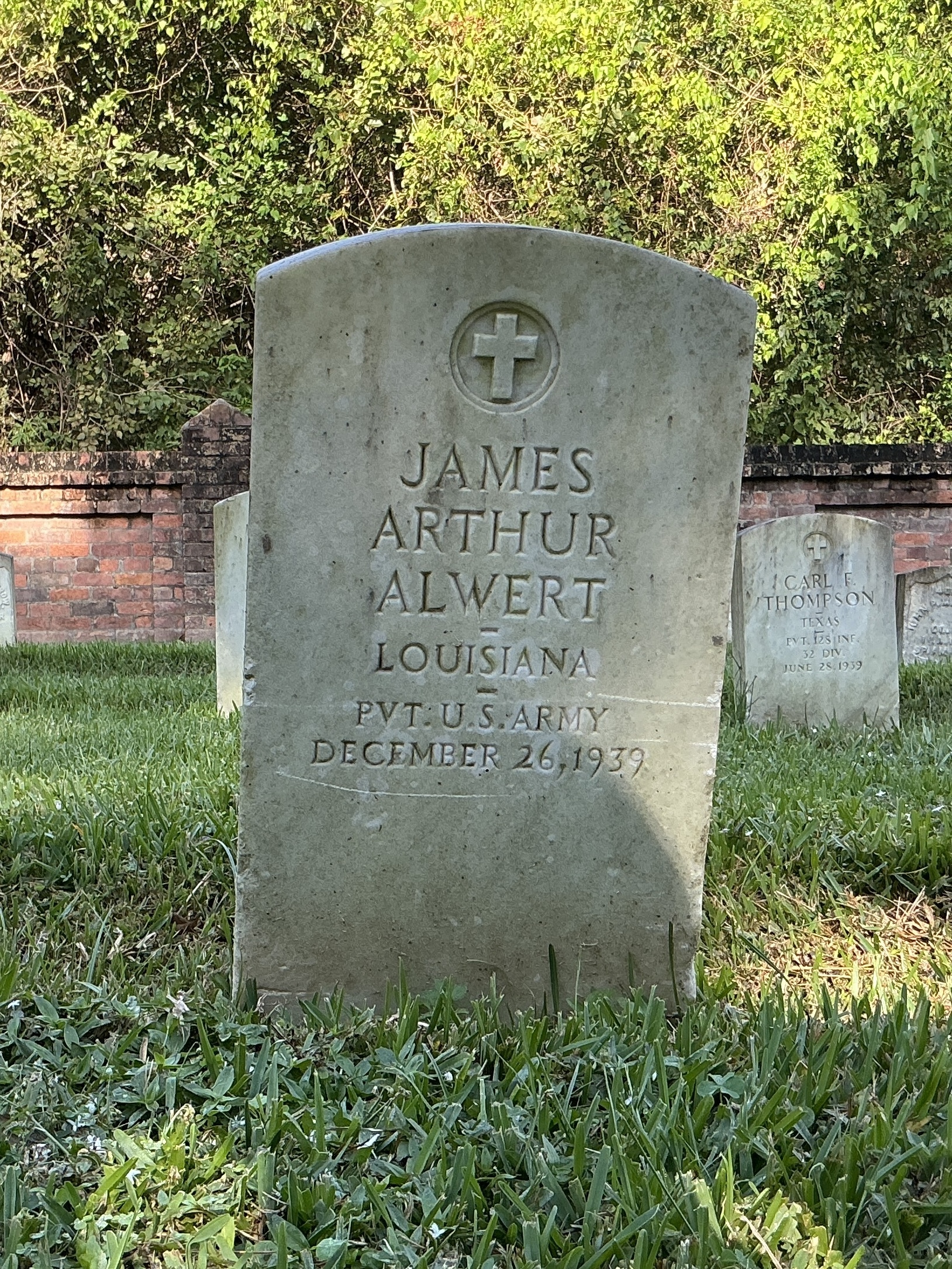 Front of upright marble headstone with flat face.