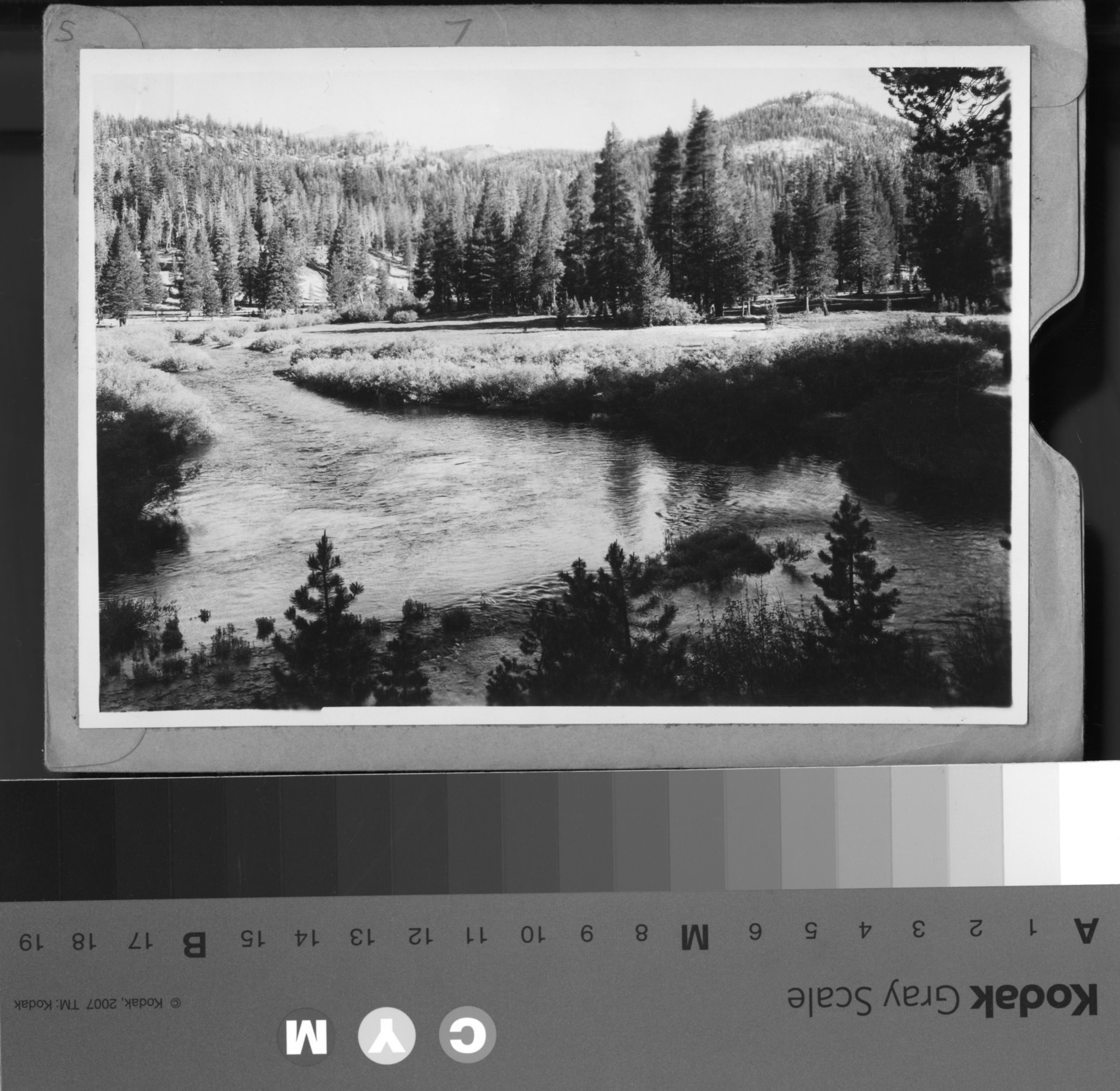 View north from near Postpile showing Soda Spring Meadow. Job No. 101.