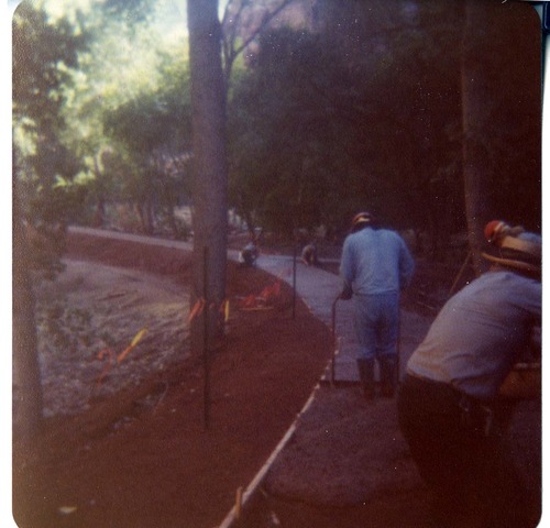 NPS personnel working on the Kayenta connector trail.