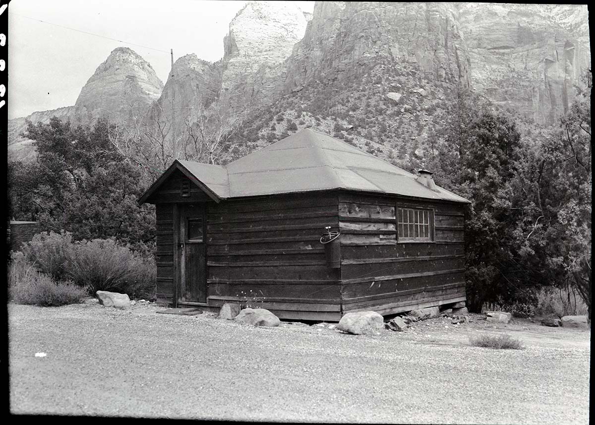 Old shed behind the administration building used for storage of scientific specimens. Canyon Junction.