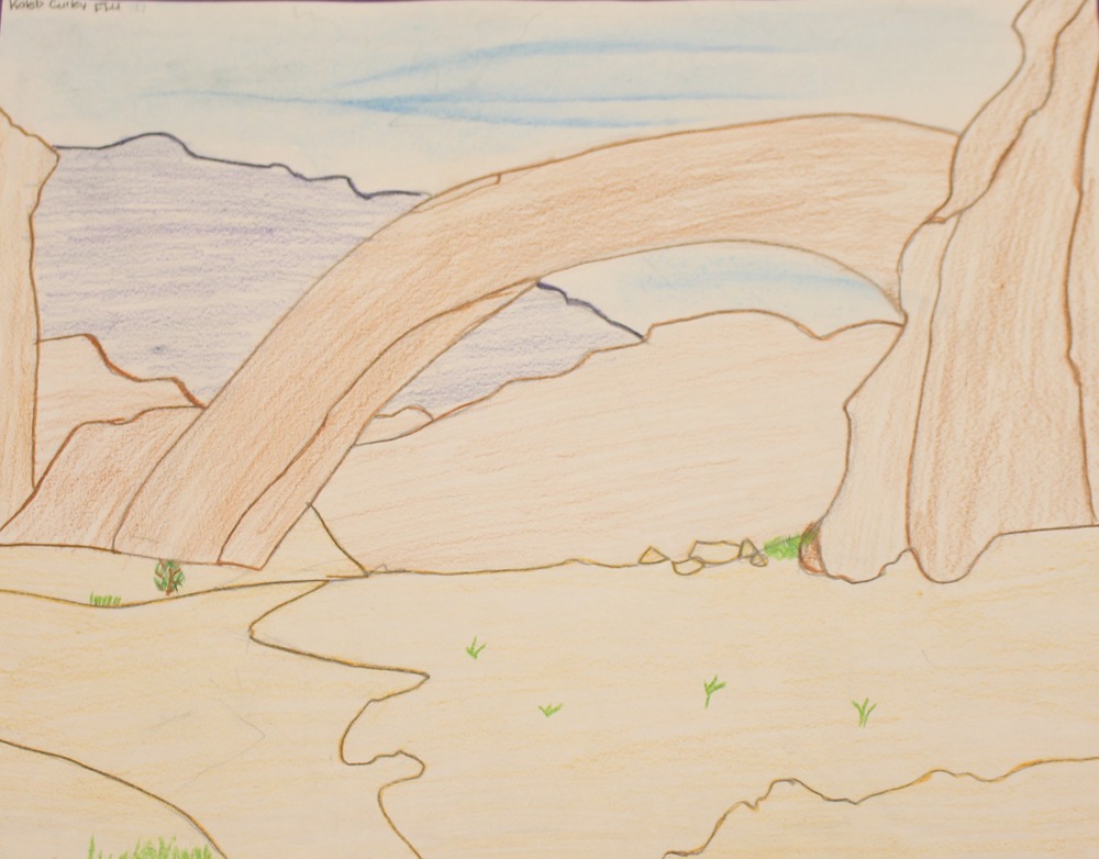 student drawing of Rainbow Bridge