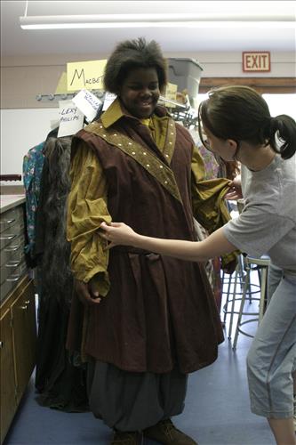 Summer theater camp costume fitting 1