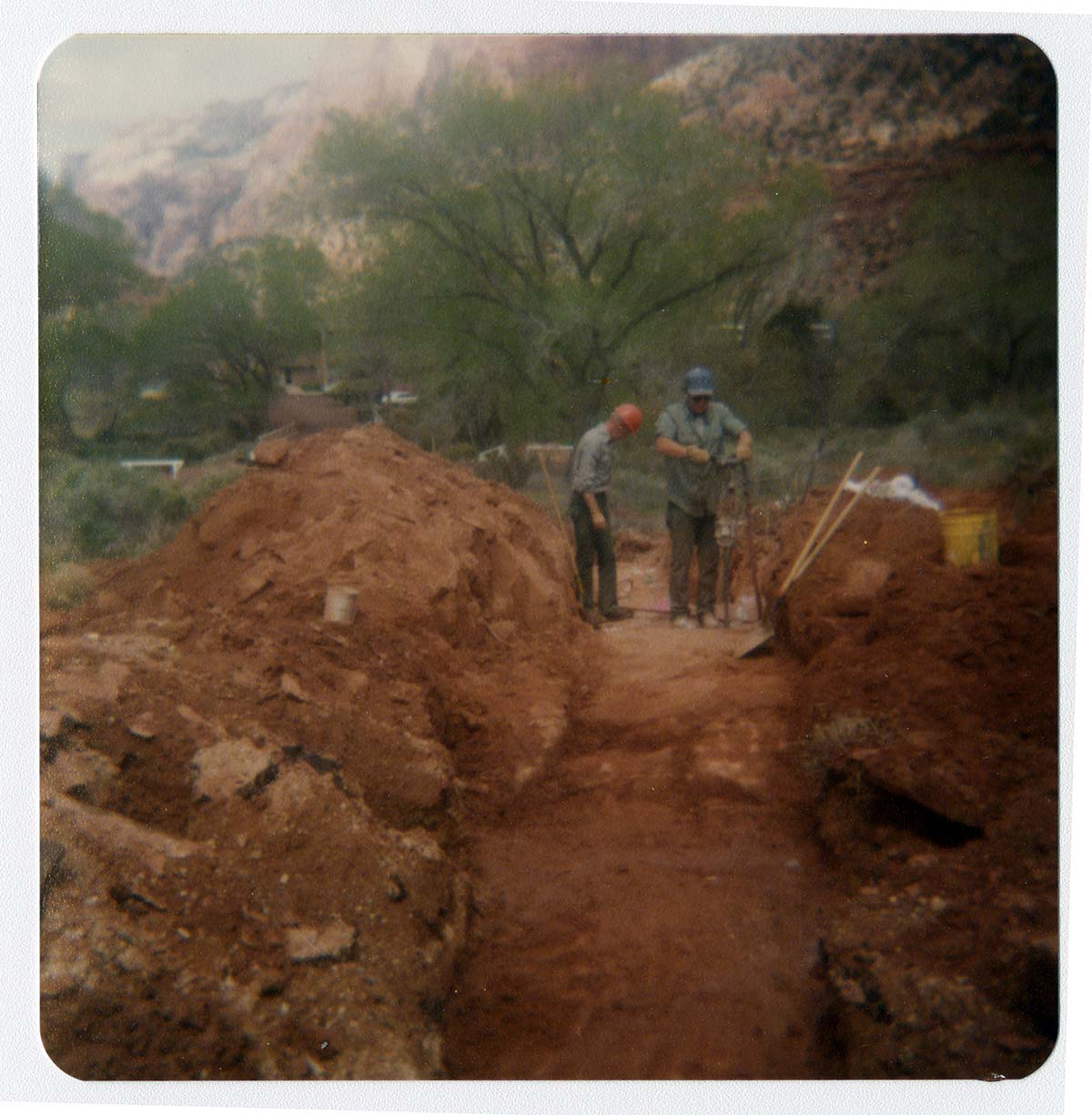 The Springdale water pipeline during construction.