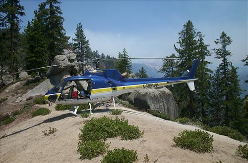 Park helicopter lands in various types of terrain found in Sequoia and Kings Canyon National Parks, summers 2000-2003