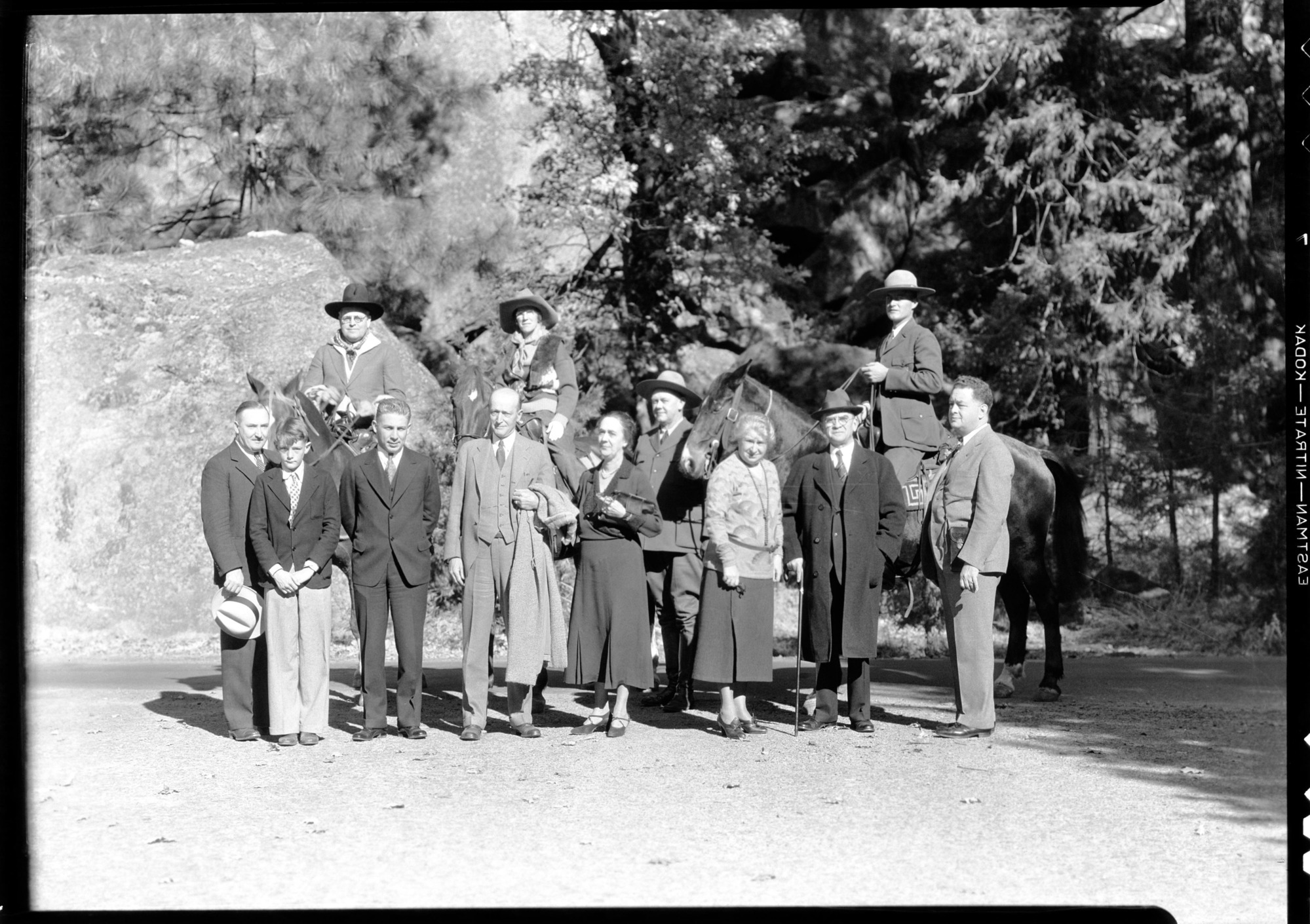 Senatorial party at Ahwanhee with Paul Shoe, Chief Ranger Townsley and Ranger Sam King.