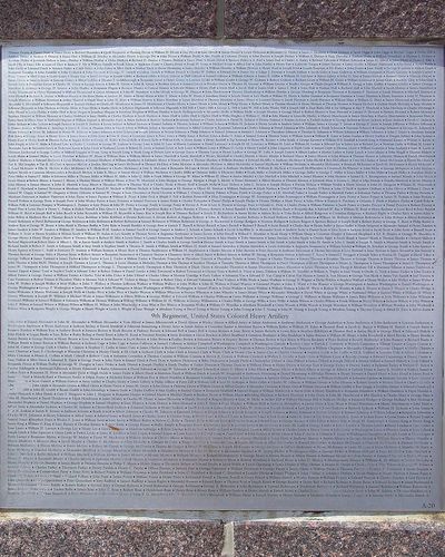 8th Regiment, United States Colored Troops Memorial Plaques at African American Civil War Memorial in May 2005