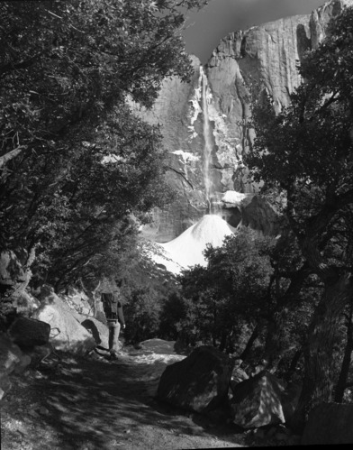 N.A. Bishop in trail. Norman A. Bishop - with self-timer