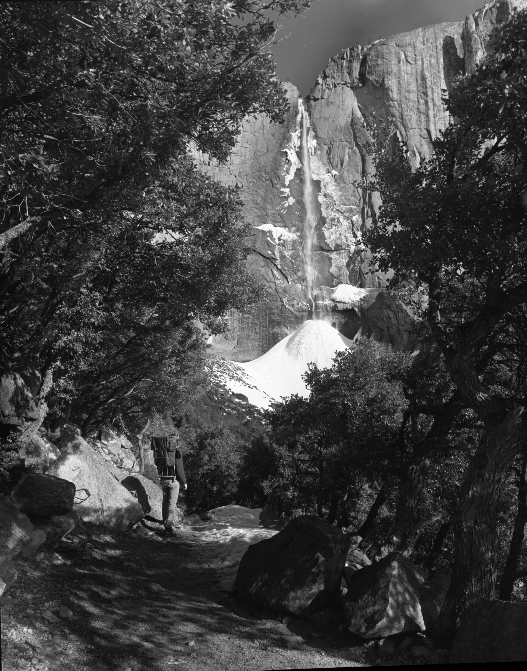 N.A. Bishop in trail. Norman A. Bishop - with self-timer