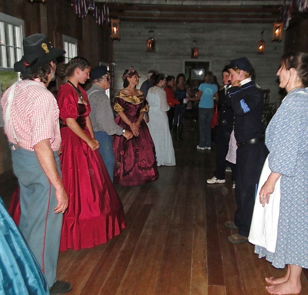 The line forms for the first dance during the Candlelight Ball at Encampment 2013.