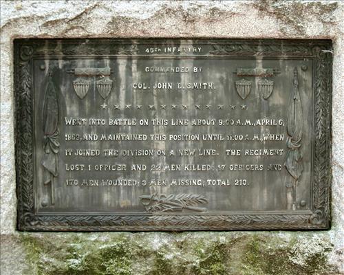 45th Illinois Infantry Monument at Shiloh National Military Park in May 2004