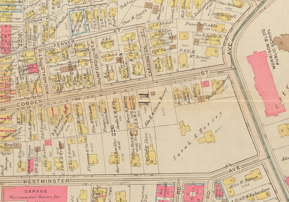 Map of Cobden Street in Roxbury, Boston. 1931