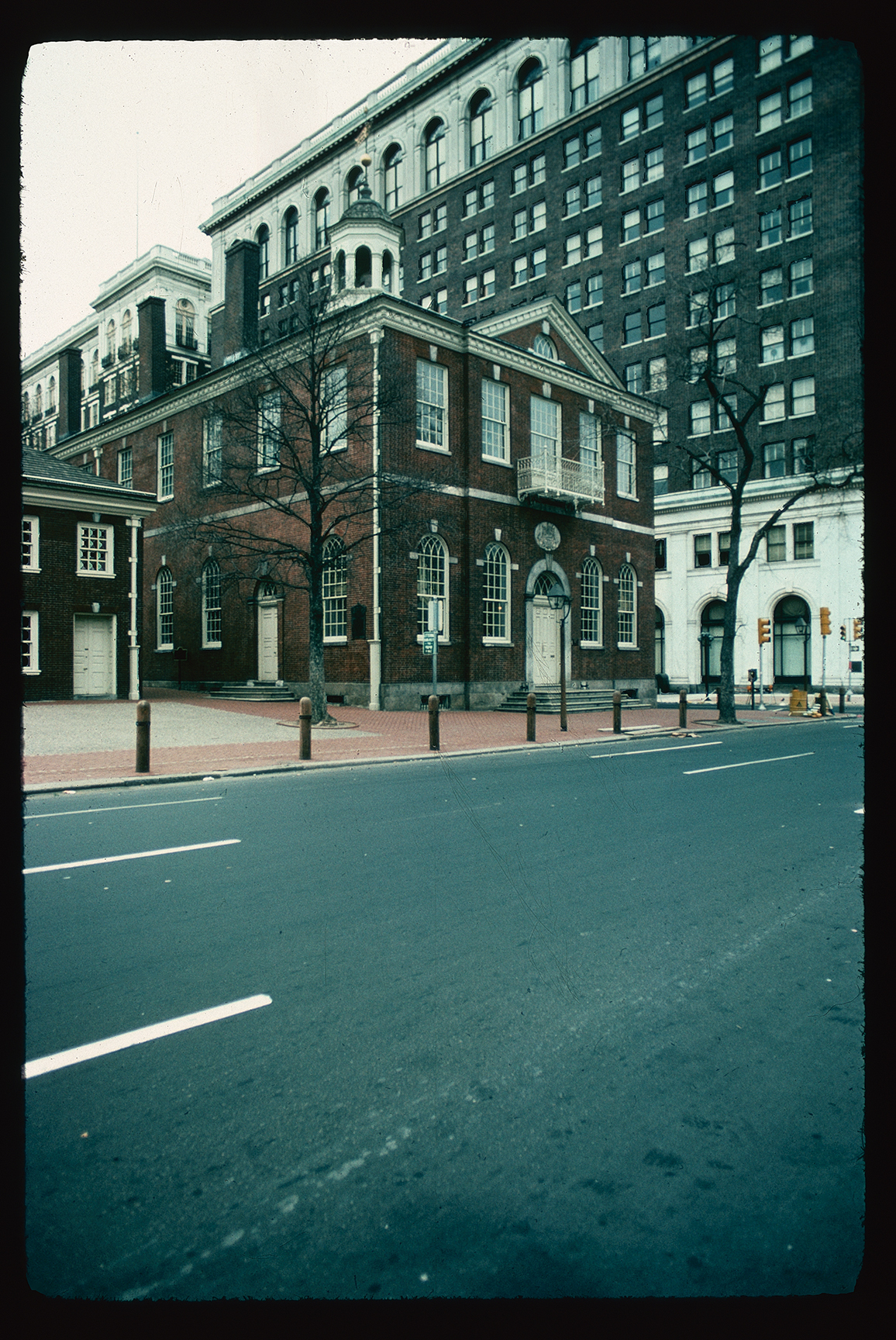 Congress Hall. Exterior. Front and left (east) side. Looking southwest across Market Street.