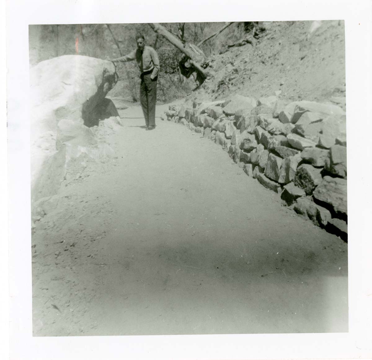 NPS personnel working on the trail maintenance of the Narrows.
