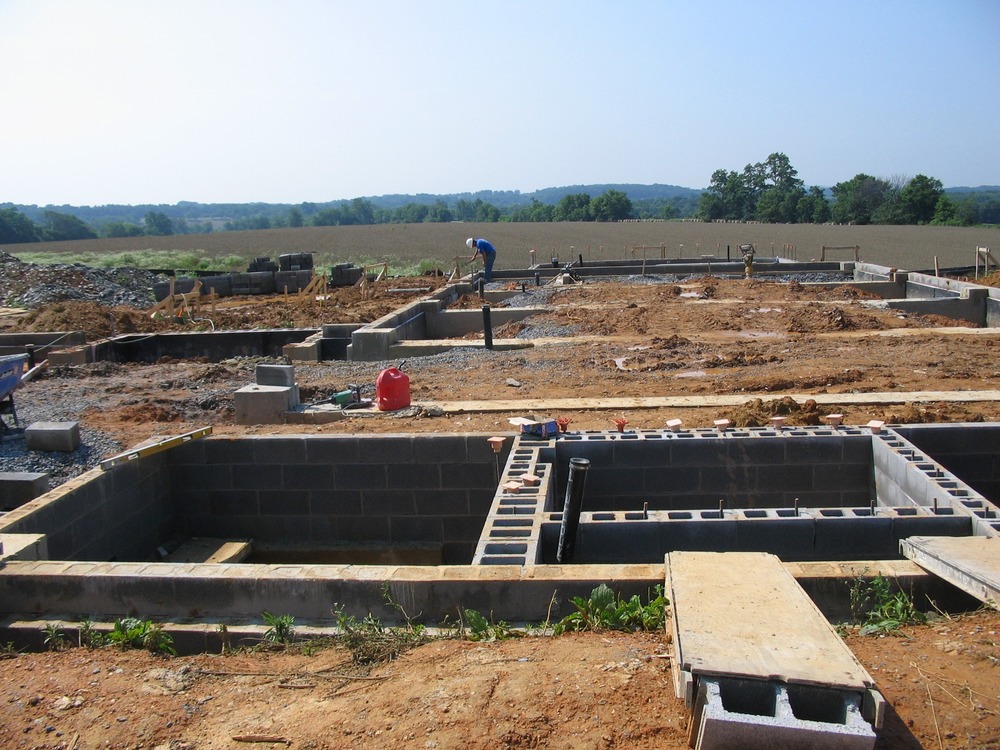 Monocacy National Battlefield visitor center construction progresses on building foundations. (June 30, 2006)