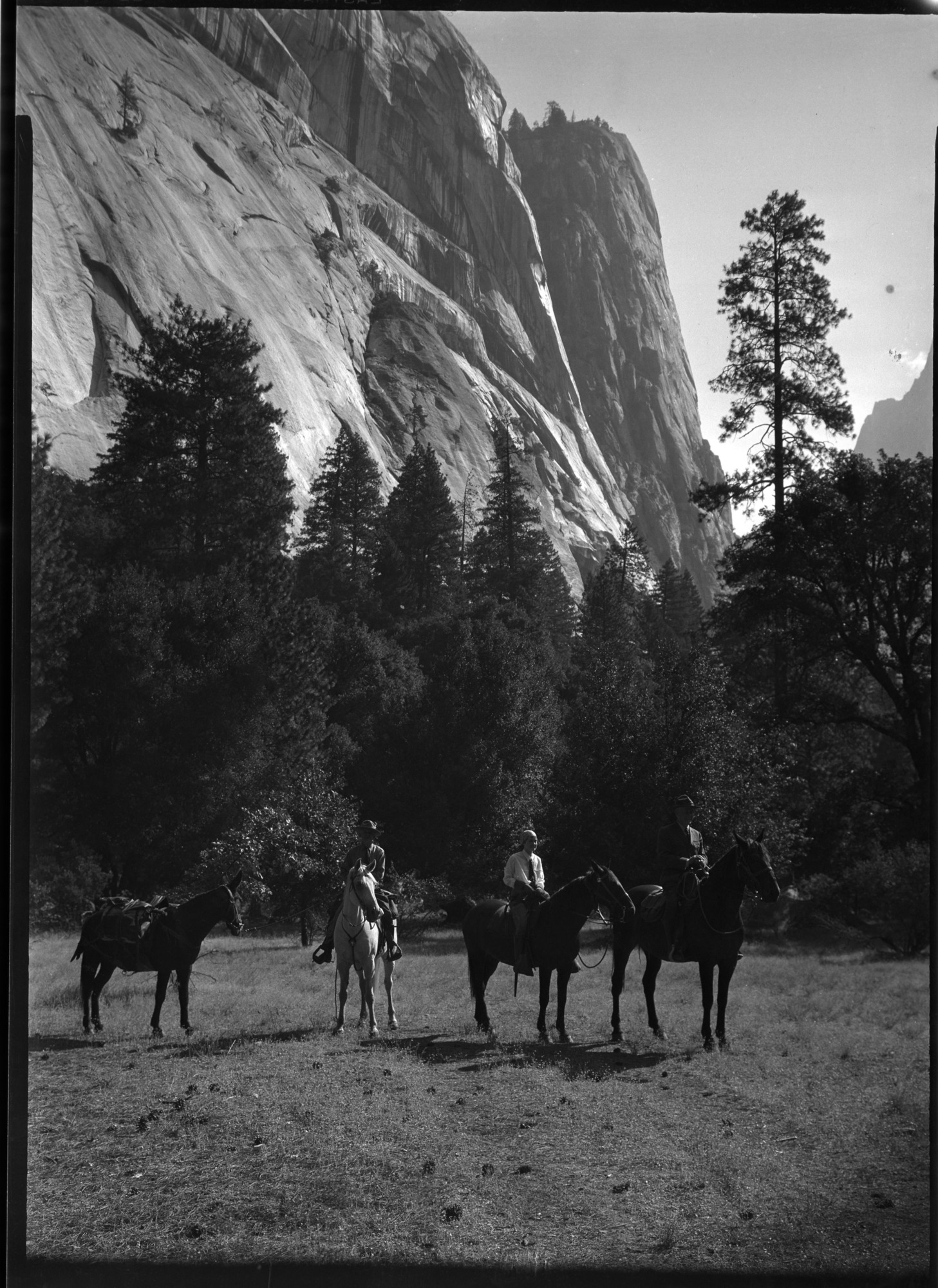 Mr. Mather, daughter Betty & Ranger Billy Nelson - R to L