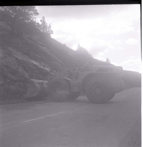 BW photos of rock slides in Kolob Canyons - 2x2.