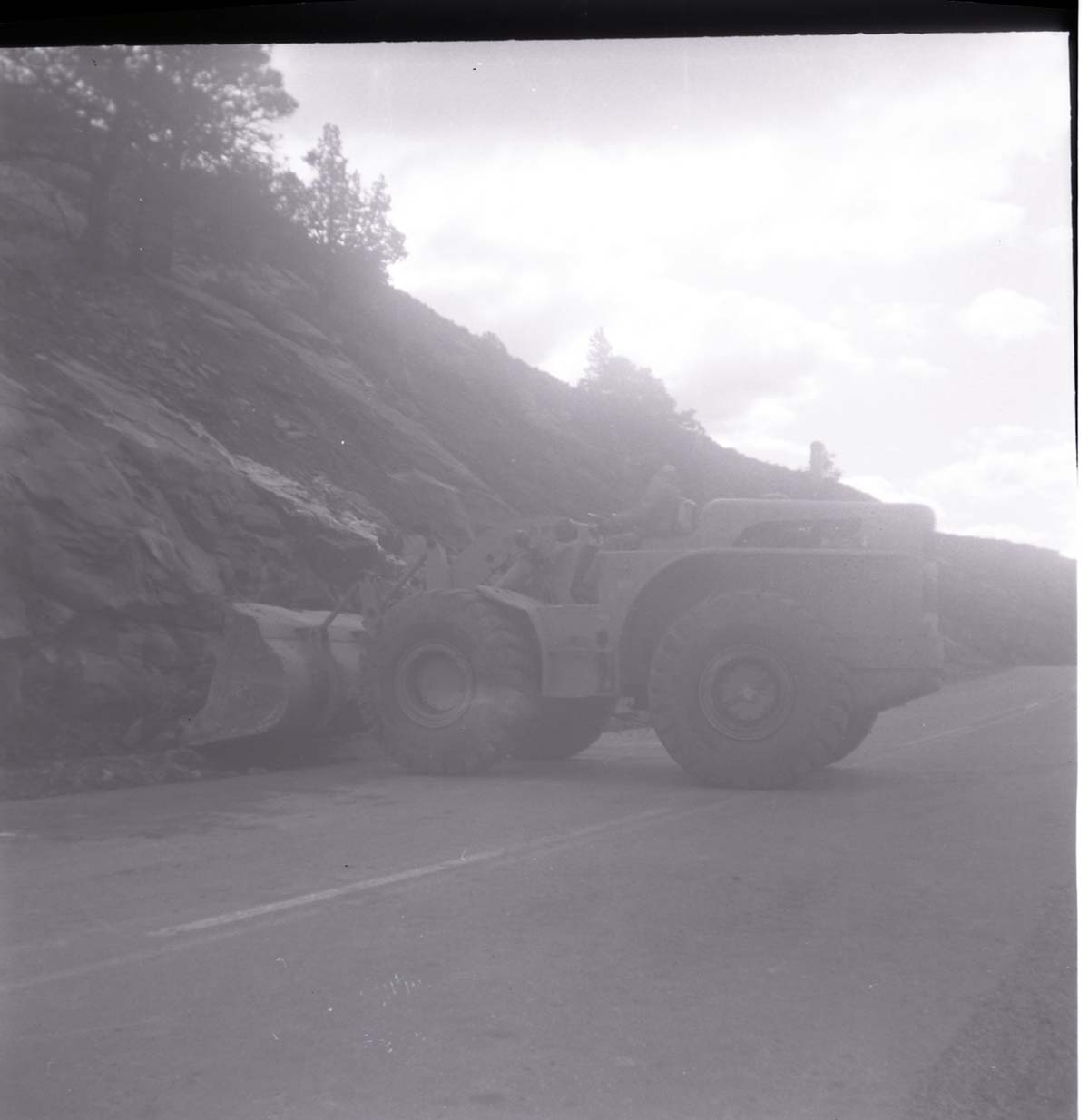 BW photos of rock slides in Kolob Canyons - 2x2.