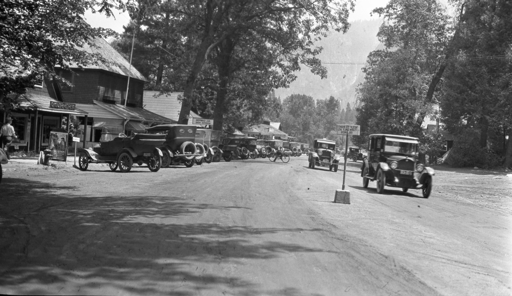 Traffic at old Yosemite Village.