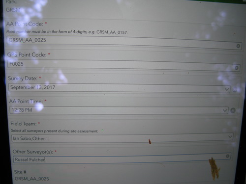GRSM Accuracy Assessment. Plot Code: GRSM_AA_0025_1