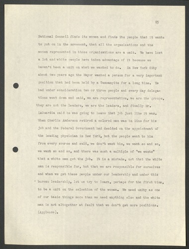 Transcript of the White House Conference of the National Council of Negro Women, Inc., April 4, 1938