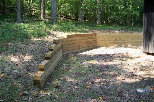 Rehabilitate historic cabin building 65 in camp Mawavi (Camp 2) at Prince William Forest Park in September 2011