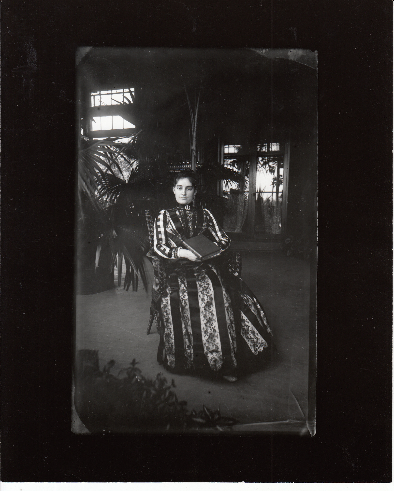 Portrait of Mina Edison, seated in the Conservatory at Glenmont.