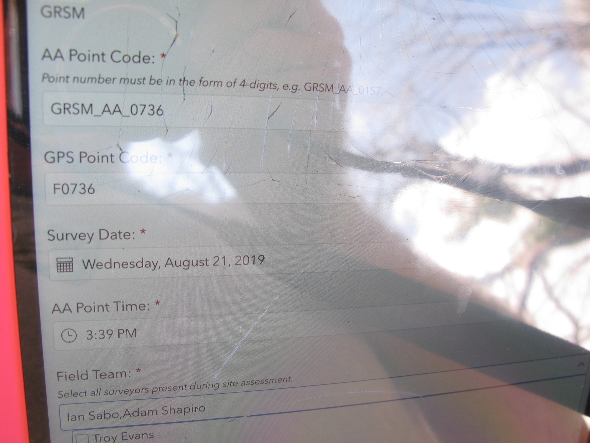 GRSM Accuracy Assessment. Plot Code: GRSM_AA_0736_1