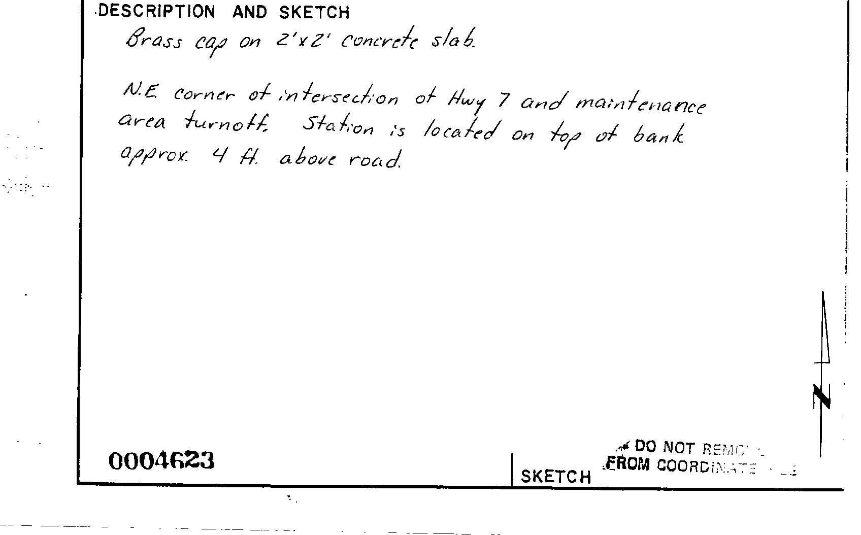 00004623 Survey Monumentation Sketch