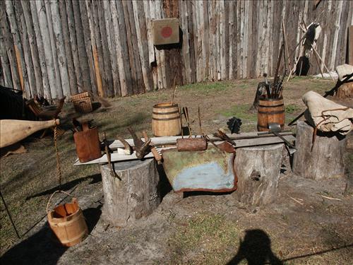 Camp Uzita re-creation of 16th century Spanish Army camp equipment and supplies at De Soto National Memorial, Fla. in Dec. 2004