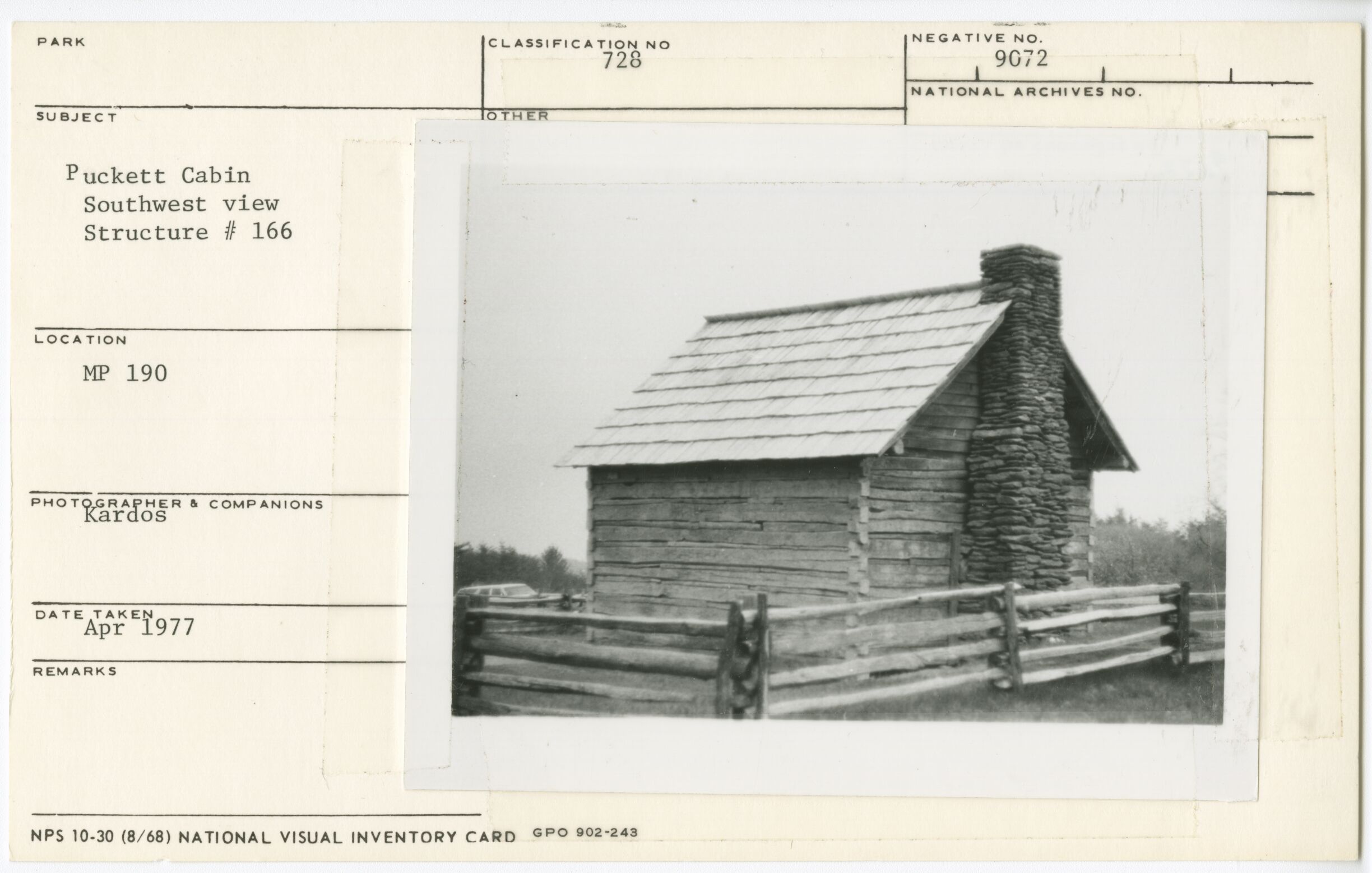 Puckett Cabin, southwest view
