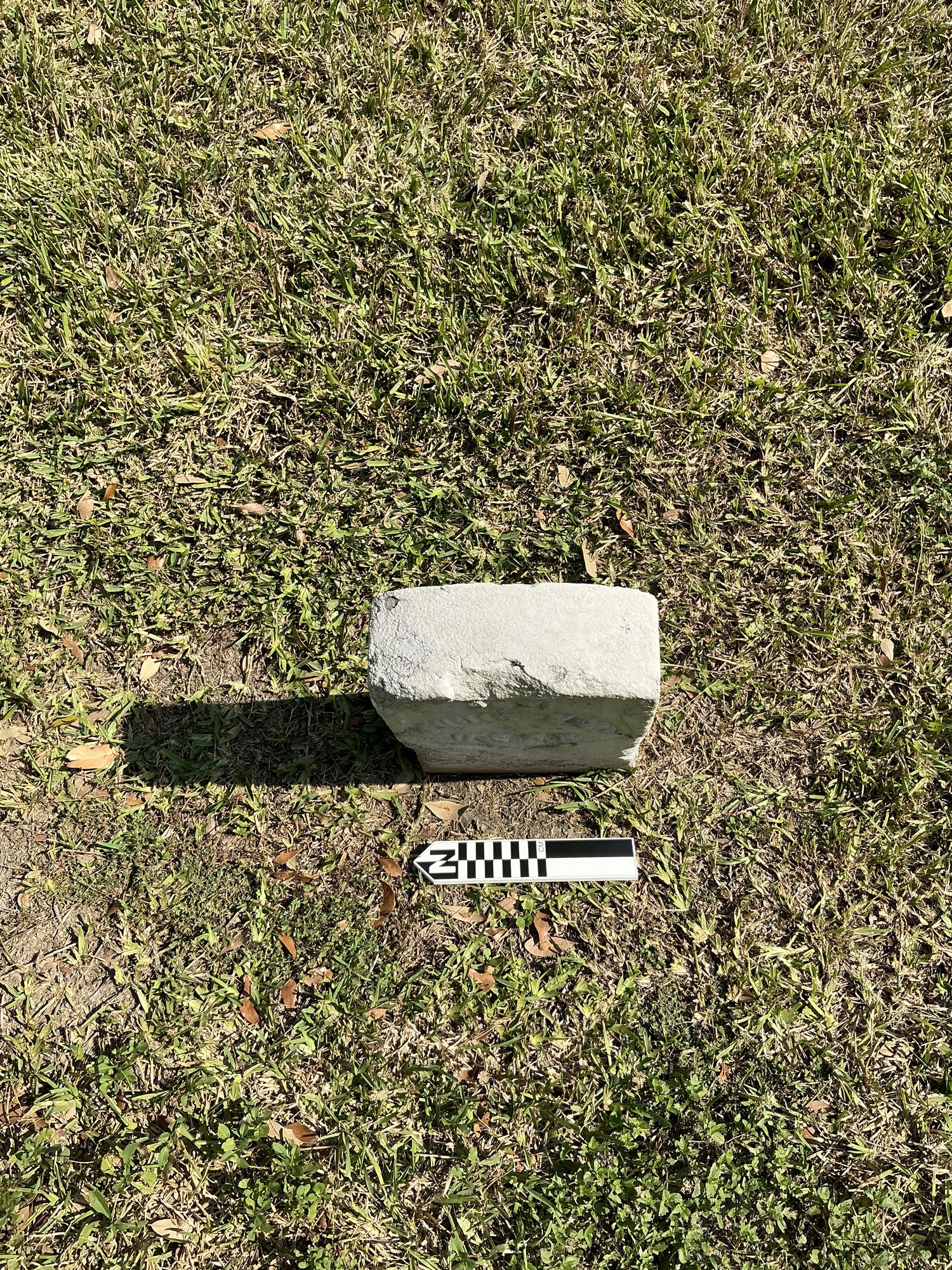 Extra image of historic upright marble headstone with recessed shield face.