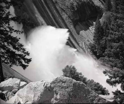 Spray from Nevada Fall from trail to Nevada Fall.