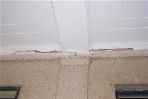 Failure of historic fieldhouse portico ceiling, East Potomac Park, September 2007. Needs repair.