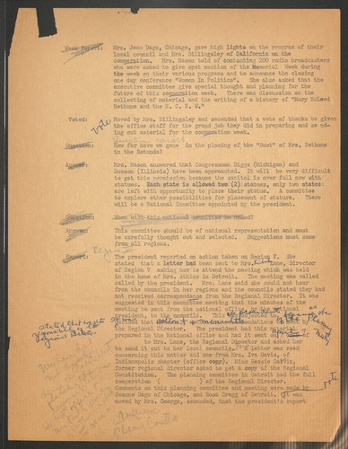 NCNW meeting minutes, 1957