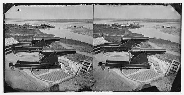 A 15inch Rodman and a Parrot Gun at Battery Rodgers in Alexandria, VA.