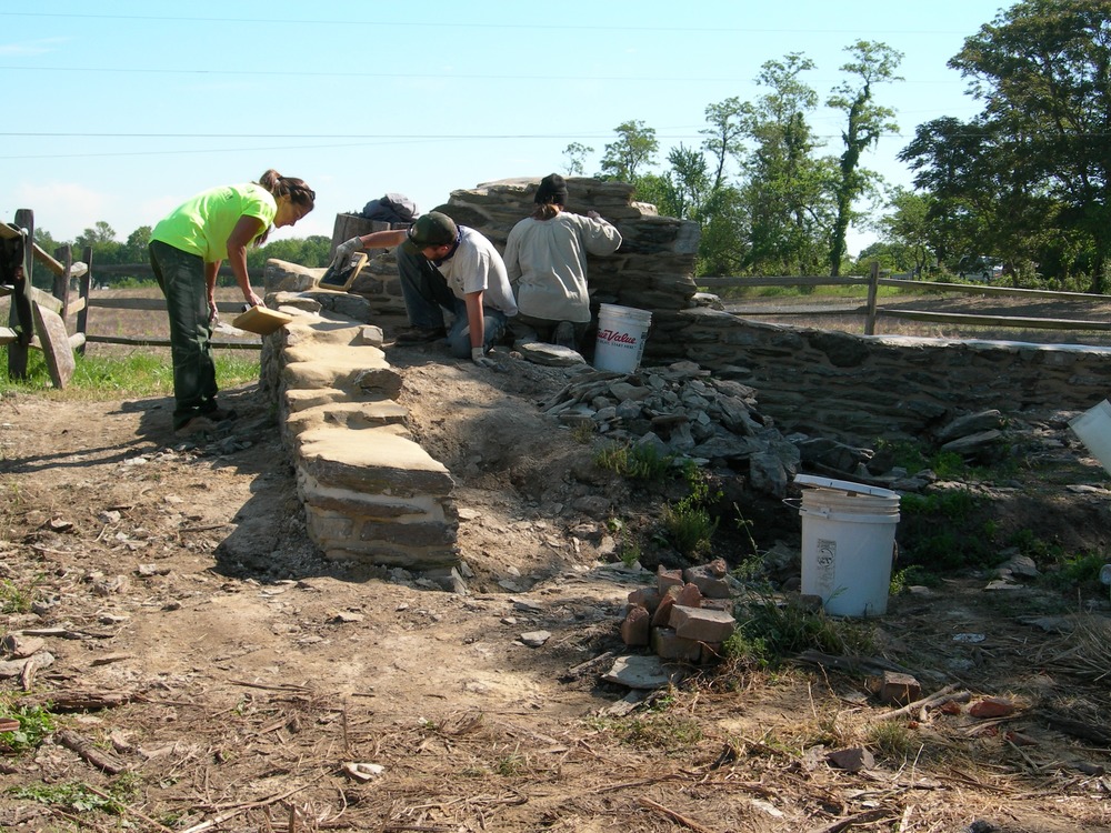 3) Blacksmith shop foundation repointing