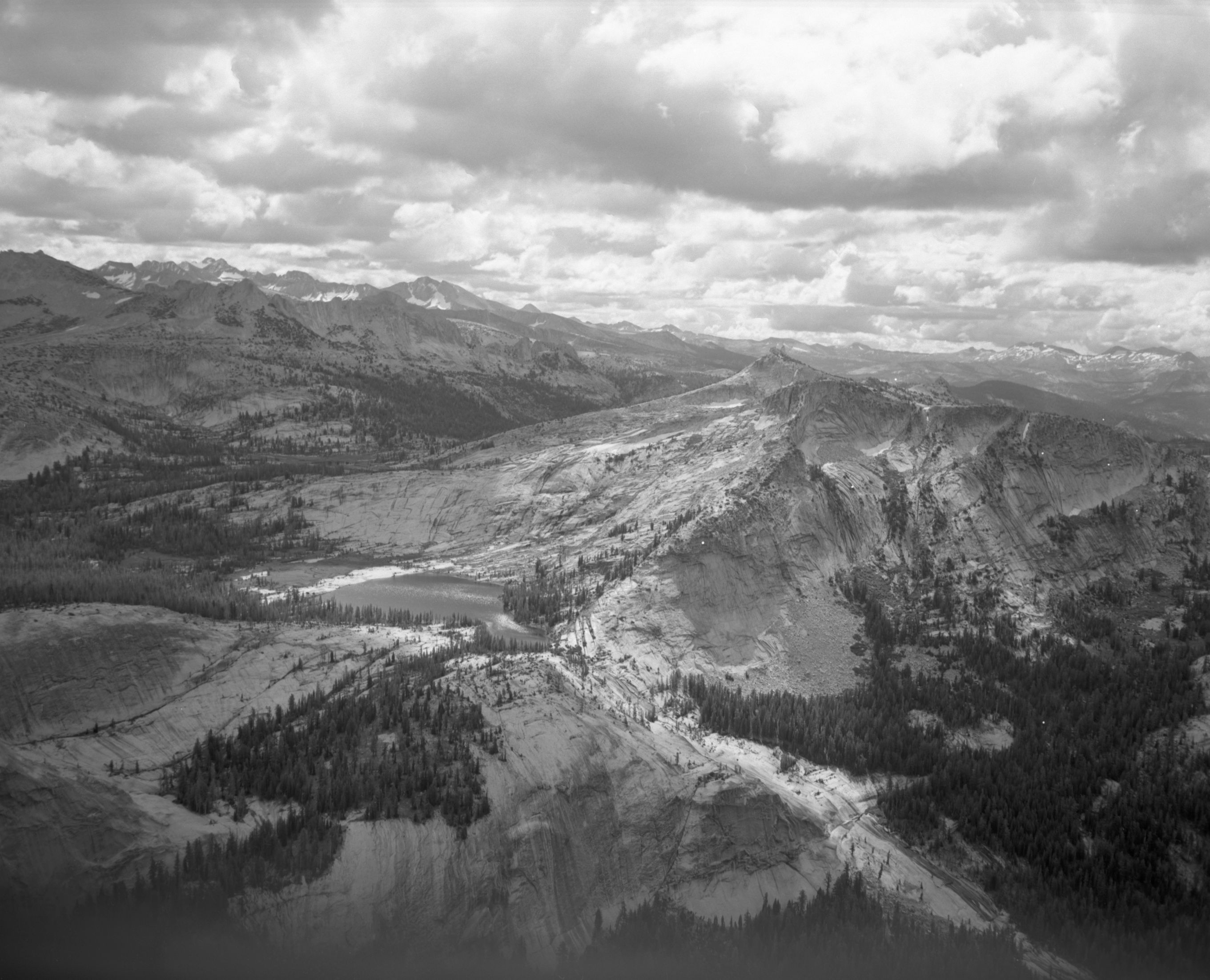 Lower Cathedral Lake. Aerial photograph of flight over park.