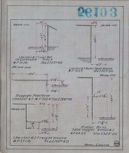 56103.LB--clearance sketches--Structures less than 8 feet from center line of track or less than 22 feet above top of rail [Group 13]