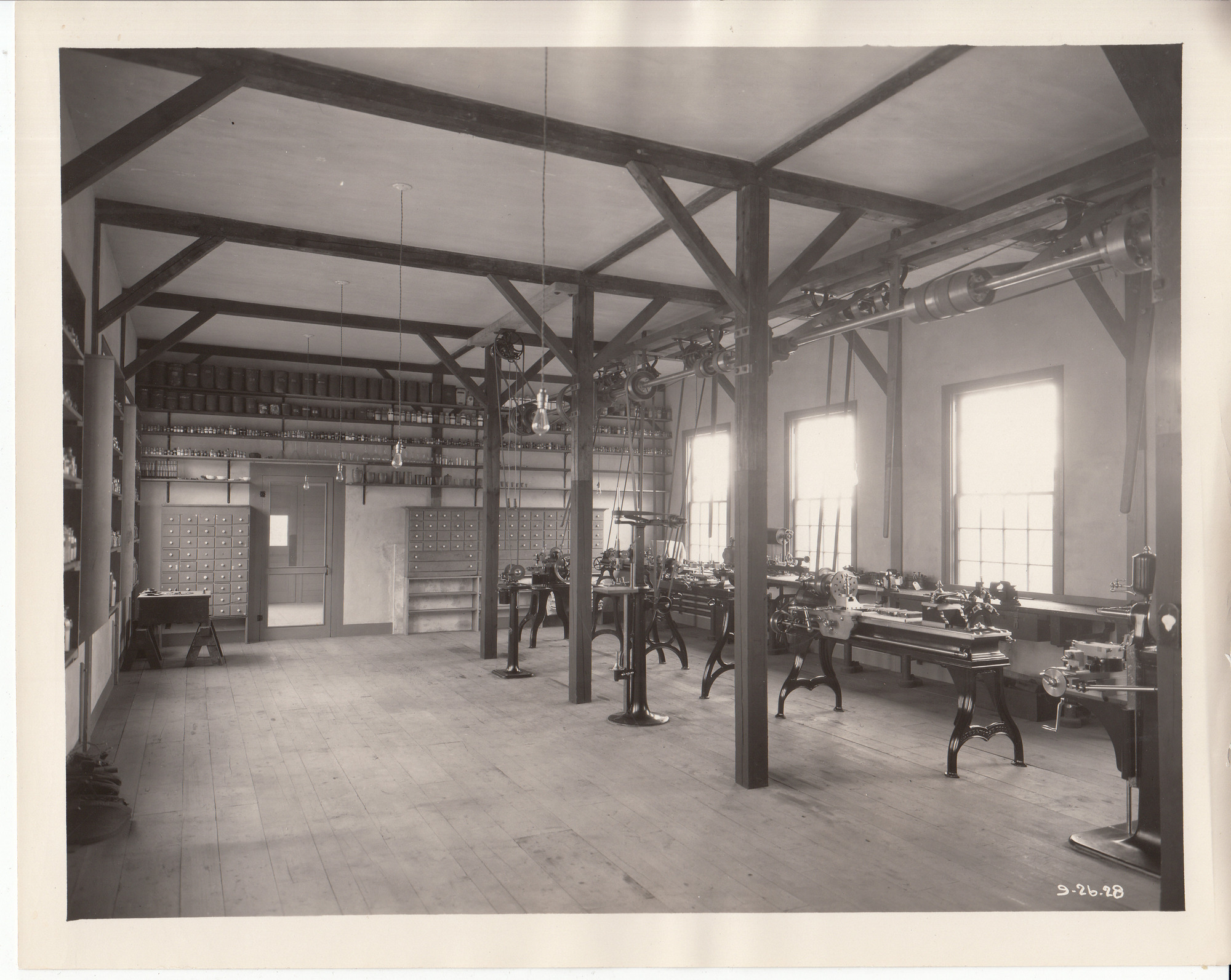 Fort Myers Laboratory building reconstructed at Dearborn, Michigan, Machine Shop, interior.
